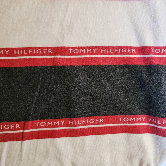 Tommy Hilfiger Large Y2K Striped Shirt - Black, White, Red - Picture 3 of 6